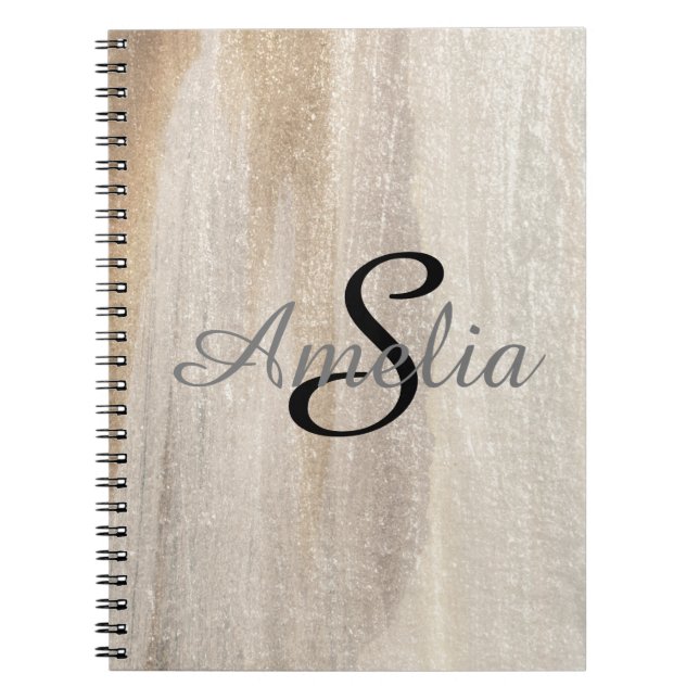 Personalised Girly Glitter Sparkles Name Notebook (Front)