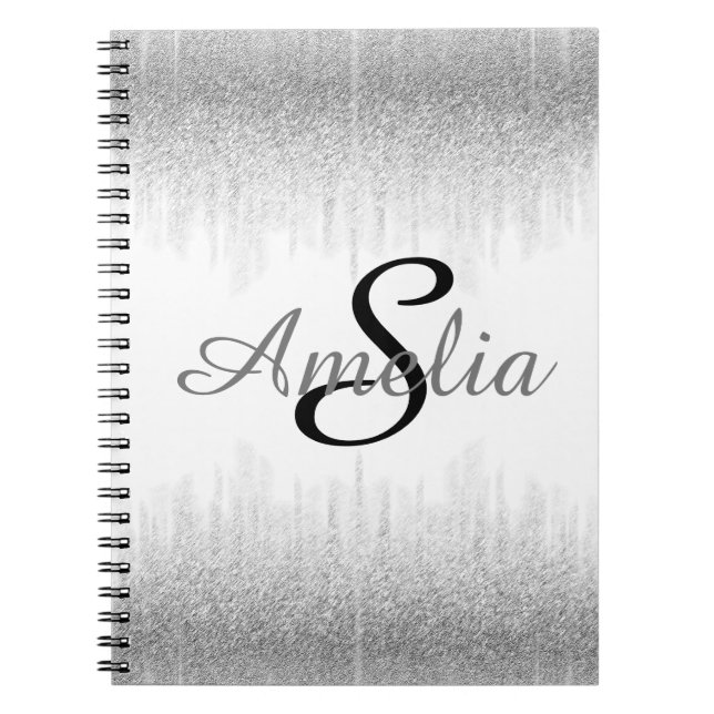 Personalised Girly Glitter Sparkles Name Notebook (Front)