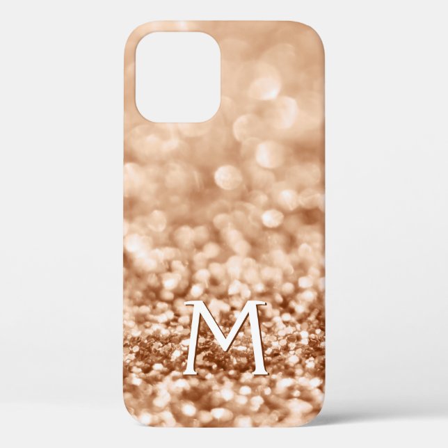 Personalised Girly Gold Glitter Sparkles Monogram Case-Mate iPhone Case (Back)