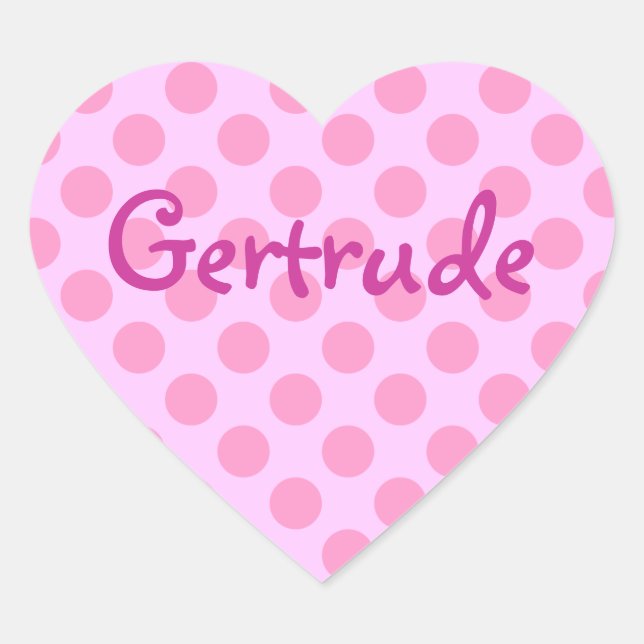 Personalised Girly Pink Polka Dot Pattern Heart Sticker (Front)