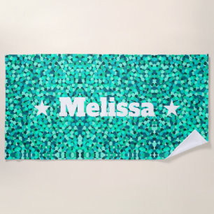 Personalised Girly Preppy Beach Towel