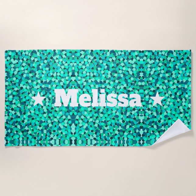 Personalised Girly Preppy Beach Towel (Front)