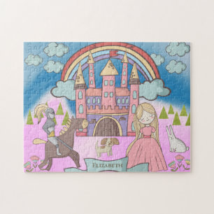 Personalised Girly Princess Fairy Tale Castle Jigsaw Puzzle