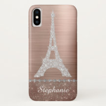 Personalised Girly Rose Gold Diamond Sparkle Paris
