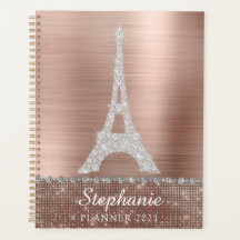 Personalised Girly Rose Gold Diamond Sparkle Paris