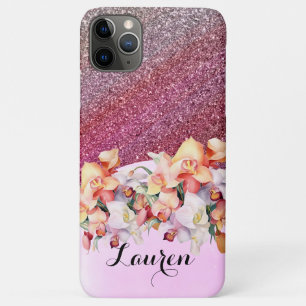 Personalised Girly Rose Gold Glitter Sparkles Name iPhone 11 Pro Max Case