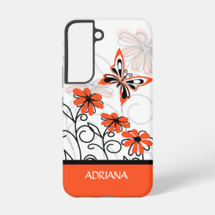 Personalised Girly whimsical butterfly floral Samsung Galaxy Case