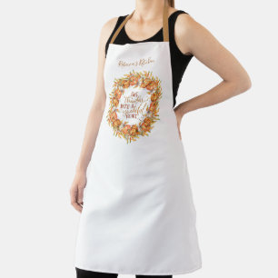 Personalised Give Thanks Pumpkin Wreath Apron