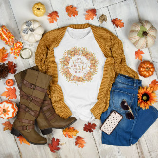 Personalised Give Thanks Pumpkin Wreath Apron Sweatshirt