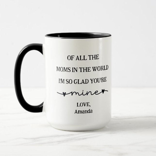 Personalised Glad You're Mine Mother's Day Mug (Left)