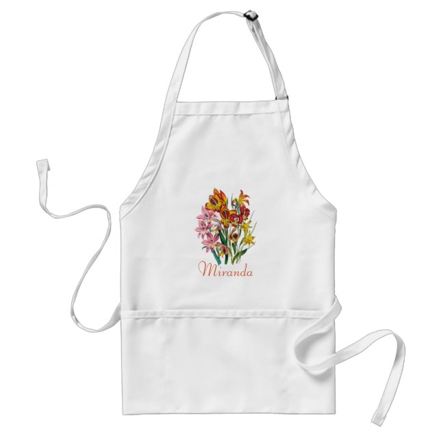 Personalised Gladioli Apron (Front)