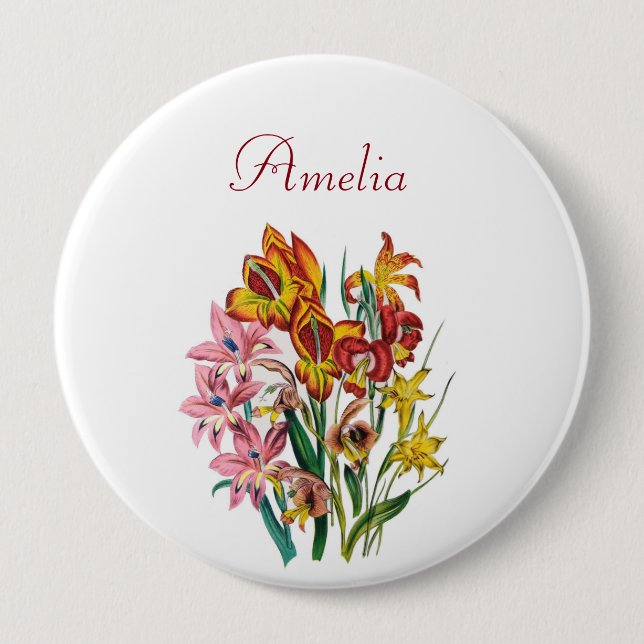 Personalised Gladioli Pin (Front)