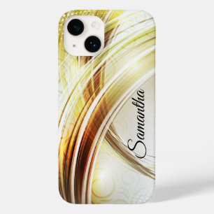 Personalised Glam Case-Mate with Gold Metal Look iPhone 14 Case