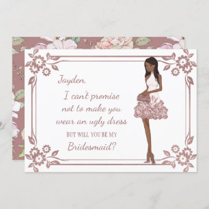 Personalised Glam Girl Bridesmaid Proposal Invitation