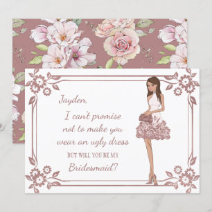 Personalised Glam Girl Bridesmaid Proposal Invitation