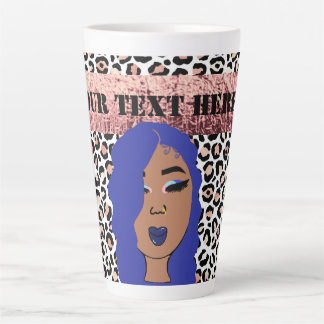 Personalised Glam Girls Sassy Cheetah Print Latte  Latte Mug