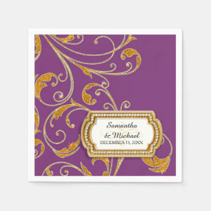 Personalised Glam Old Hollywood Regency Black Tie Napkin