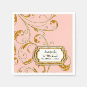 Personalised Glam Old Hollywood Regency Black Tie Napkin