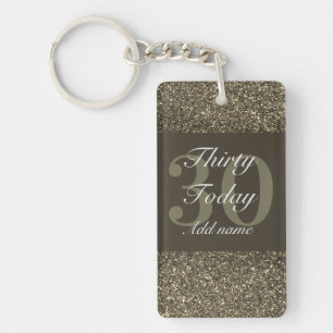 Personalised glamorous birthday keychain 30th