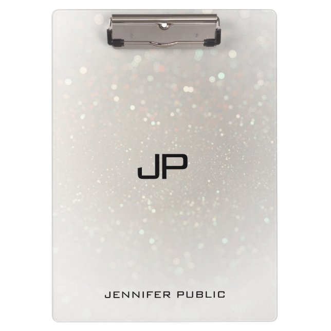Personalised Glamour Monogram Elegant Template Clipboard (Front)