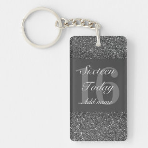 Personalised glamourous birthday keychain 16th