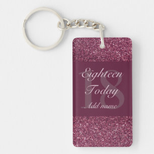 Personalised glamourous birthday keychain 18th