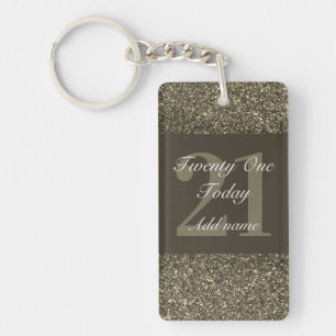 Personalised glamourous birthday keychain 21st