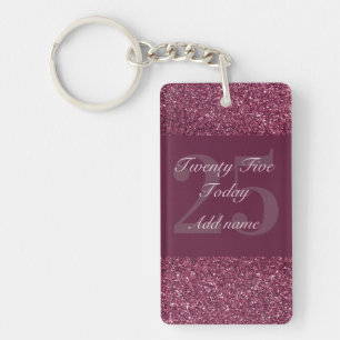Personalised glamourous birthday keychain 25th