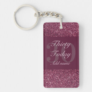 Personalised glamourous birthday keychain 30th