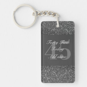 Personalised glamourous birthday keychain 45th