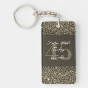 Personalised glamourous birthday keychain 45th