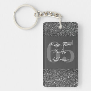 Personalised glamourous birthday keychain 65th