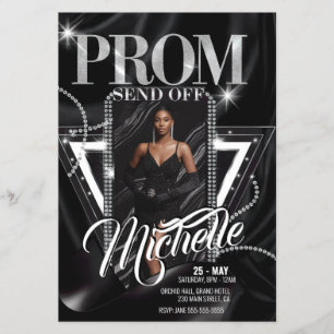 Personalised Glamourous Diamond PROM SEND-OFF Part Flyer