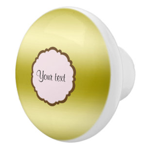 Personalised Glamourous Gold Ceramic Knob