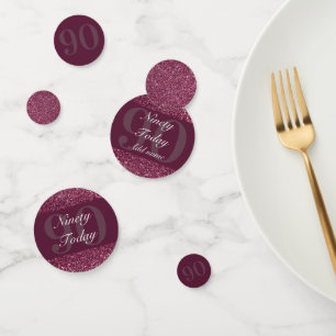 Personalised glamourous table confetti 90th