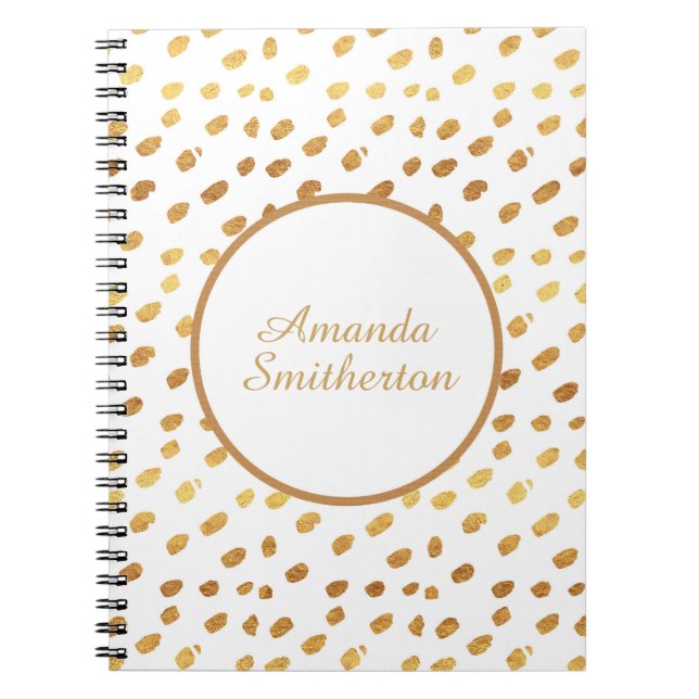Personalised Glamourous White Gold Monogram Notebook (Front)