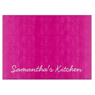 Personalised glass cutting board   Pink and white