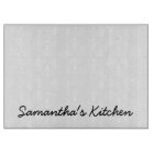 Personalised glass cutting board with custom text
