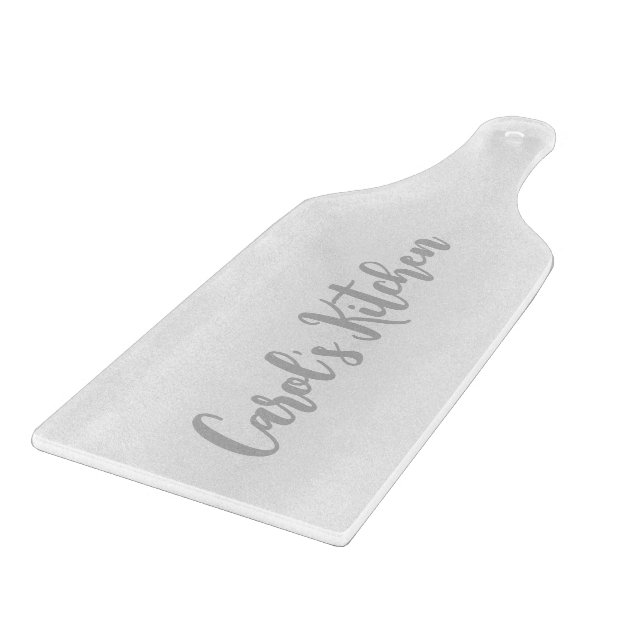 Personalised glass cutting board with handle (Corner)
