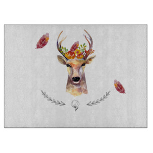 Personalised Glass Cutting boho deer Buck Head Bro Board