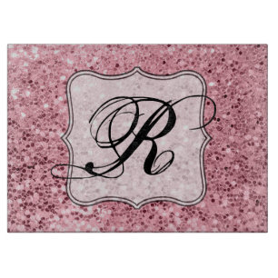 Personalised Glass Cutting Rose Gold Glitter Cutting Board