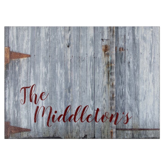 Personalised Glass Cutting White Wash Wood Barn Do Board (Front)