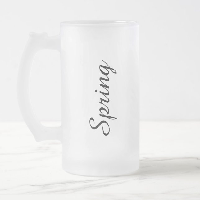 Personalised Glass Tumbler with Straw,Iced Coffee  Frosted Glass Beer Mug (Left)
