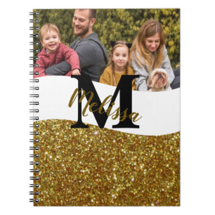 Personalised glitter and photo notebook