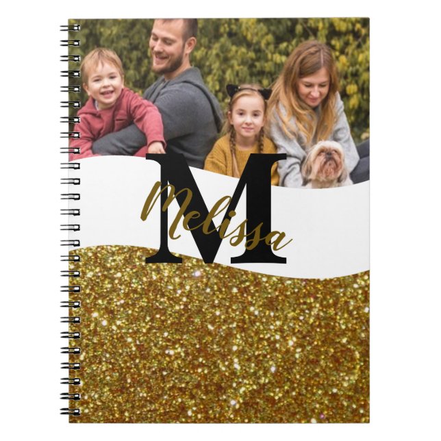 Personalised glitter and photo notebook (Front)