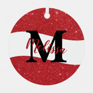 Personalised glitter  ceramic ornament