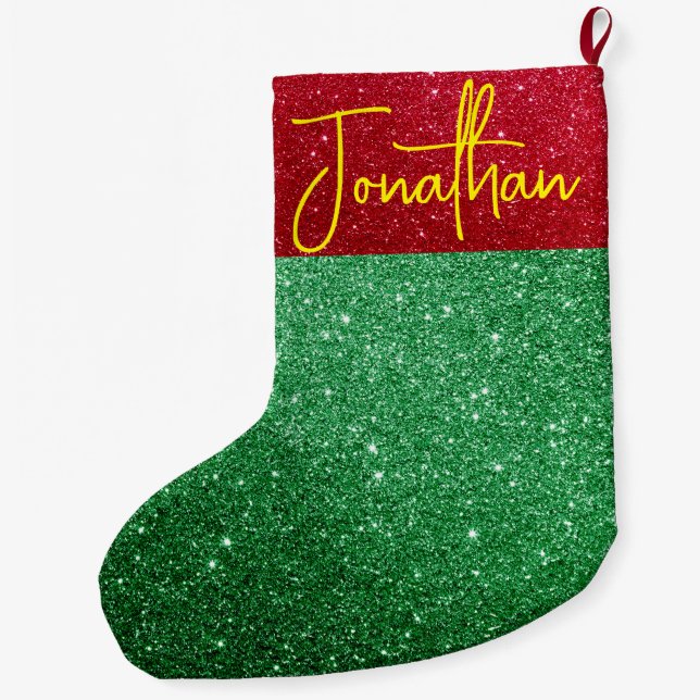 Personalised Glitter Christmas Stocking – Large (Back)
