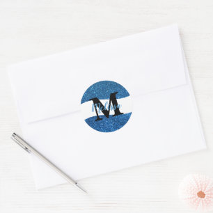 Personalised glitter classic round sticker