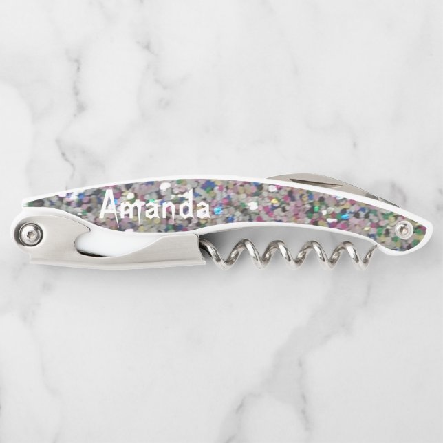 Personalised Glitter Corkscrew (Front)