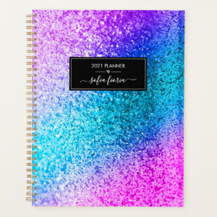 Personalised Glitter Elegant Script Name 2021 Planner